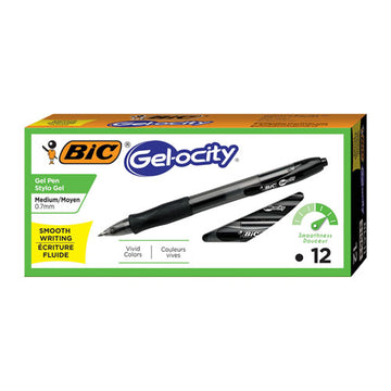 BIC® Gel-ocity Gel Pen Value Pack, Retractable, Medium 0.7 Mm, Black Ink, Black Barrel, 24-pack freeshipping - TVN Wholesale